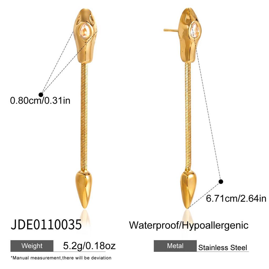 Hot Selling Jewellery Unique Snake Accessories Stainless Steel Luxury Zircon Jewelry 18K Gold Plated Stackable Dainty Necklace