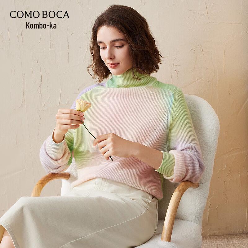 

Comon Boca Women s Gradient Pure Cashmere High-Neck Saddle Sleeve Knit Sweater 2XL