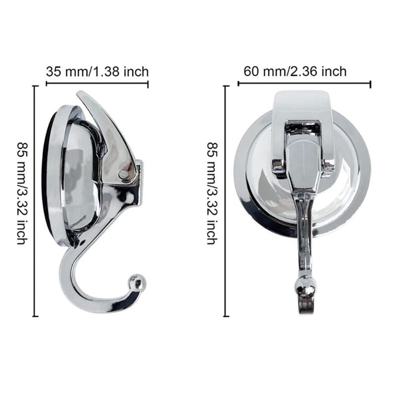 2 Stück Saugnapfhaken Wiederverwendbare Robuste Vakuum-Saugnapfhaken Glas Küche Badezimmer Haken für Handtuch Tasche Tuch