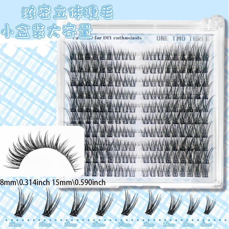 European & American 180-thick natural false eyelashes. 10 rows per small box, large capacity, segmented thin stems, individual clusters, ultra soft.