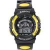 Kids Digital Watch Boys Girls Colorful Alarm Clock with Day Display 5.25 Yellow