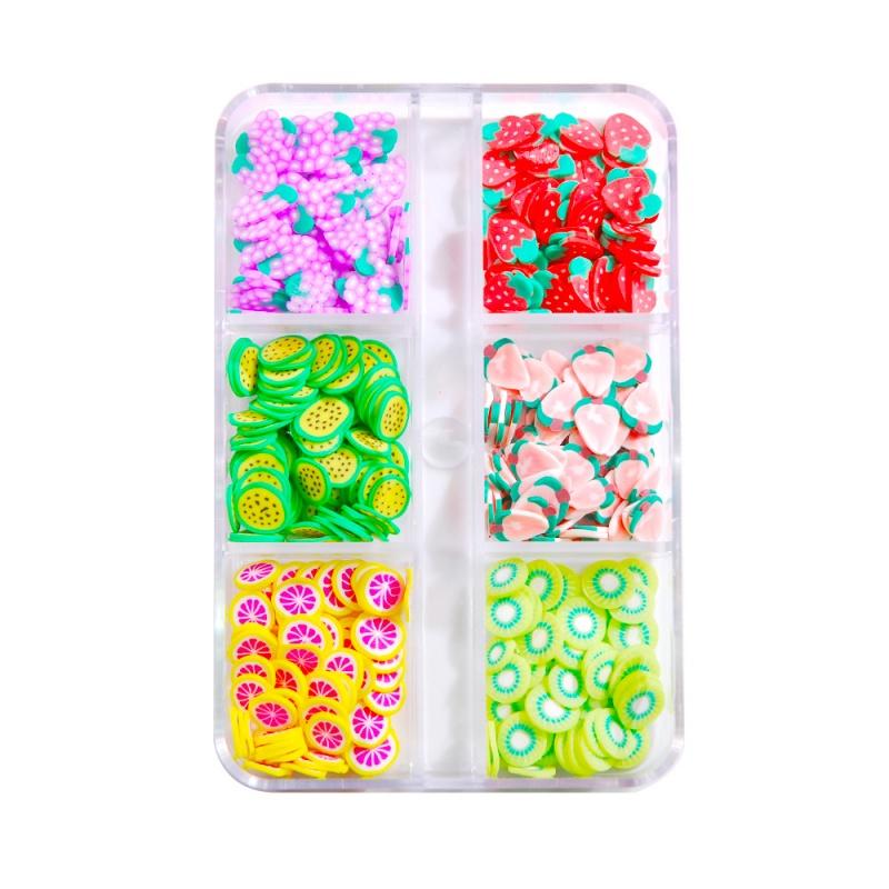 6-Grid Soft Pottery Rhinestone Boxed DIY Cobblestone Suit Nail Nail Jewelry Mixed