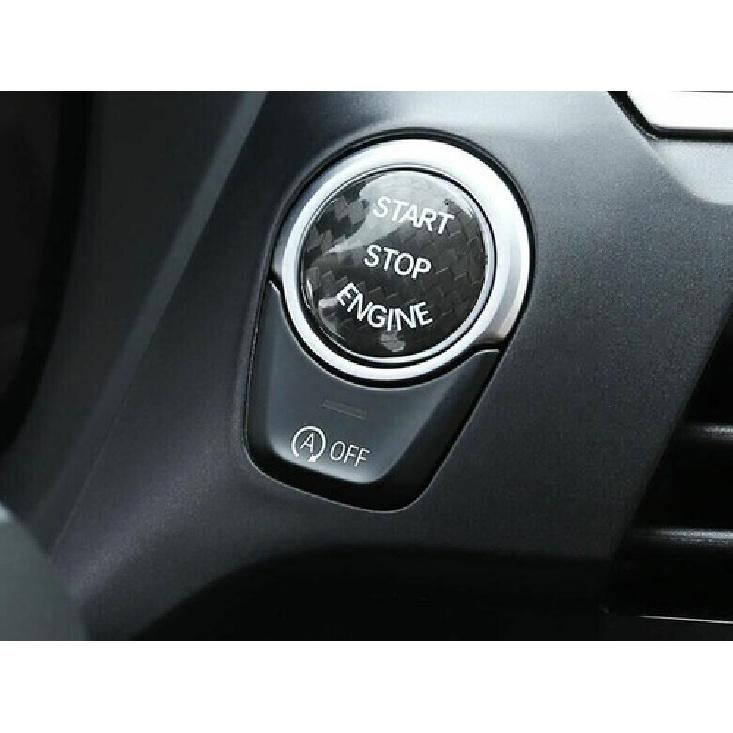 Cover Trim Car One-Click Startup Button Dry Carbon Fiber 18-22 For BMW 5 Series