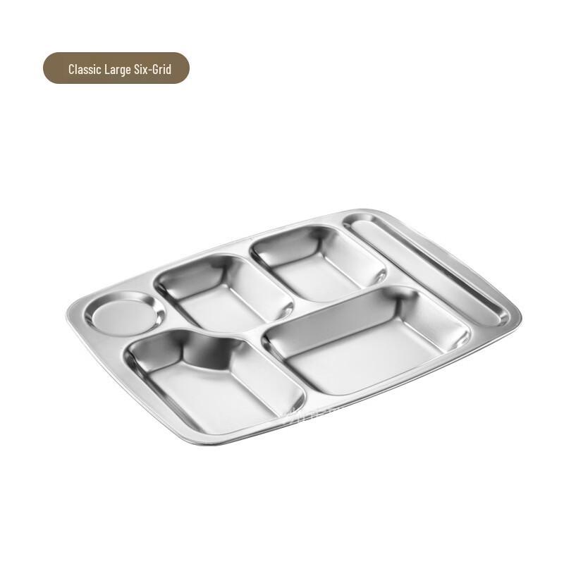 LETGANT 304 Stainless Steel 6-Compartment Food Tray
