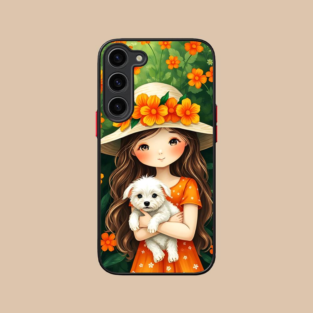 

Girl Dog Puppy Silicone Mobile Phone Case for Samsung Galaxy S26 S25 S24 S23 S22 S21 Plus FE Ultra Colorful Cover Galaxy S24+
