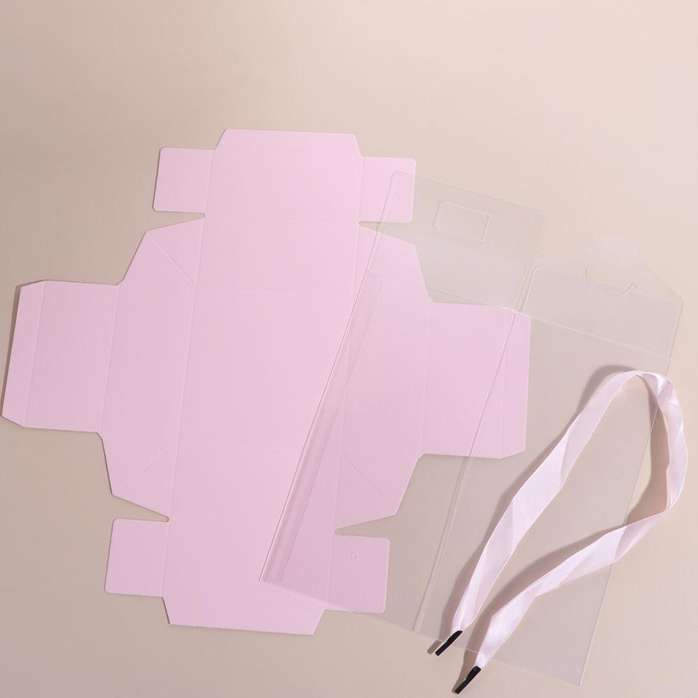 5PCS Transparent Handheld Flower Box Handbag Paper Box Bouquet Wrapping Bag Packing Material Portable Flower Bag Weding Party