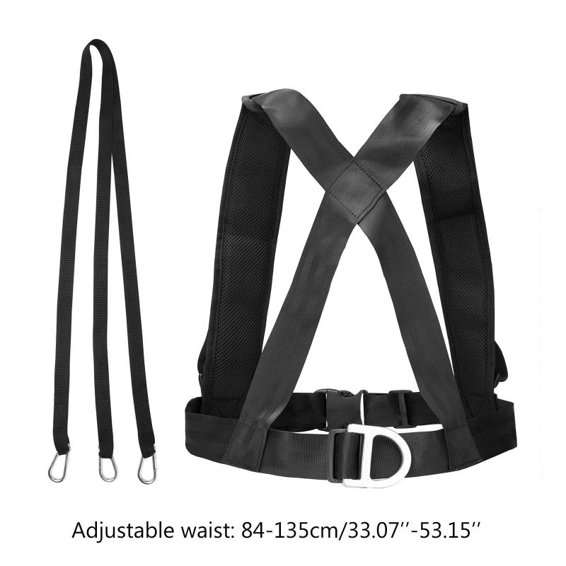 Durable Tire Sled Harness Pull Harness Fitness Resistance Training - Adjustable Padded Shoulder Strap