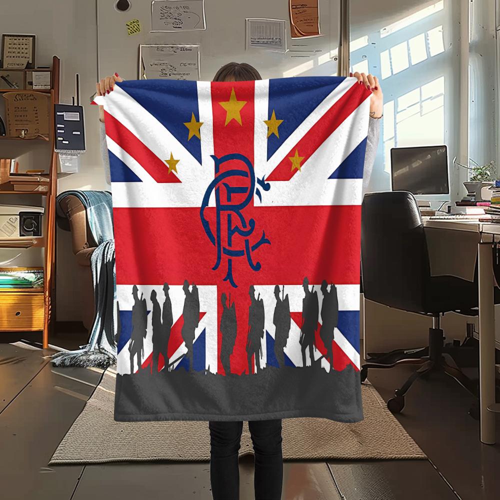 1PC Rangers Badge Print Flannel Blanket, High Quality All Seasons, Home Decor, Warmth and Comfort, Perfect for Christmas Gifts