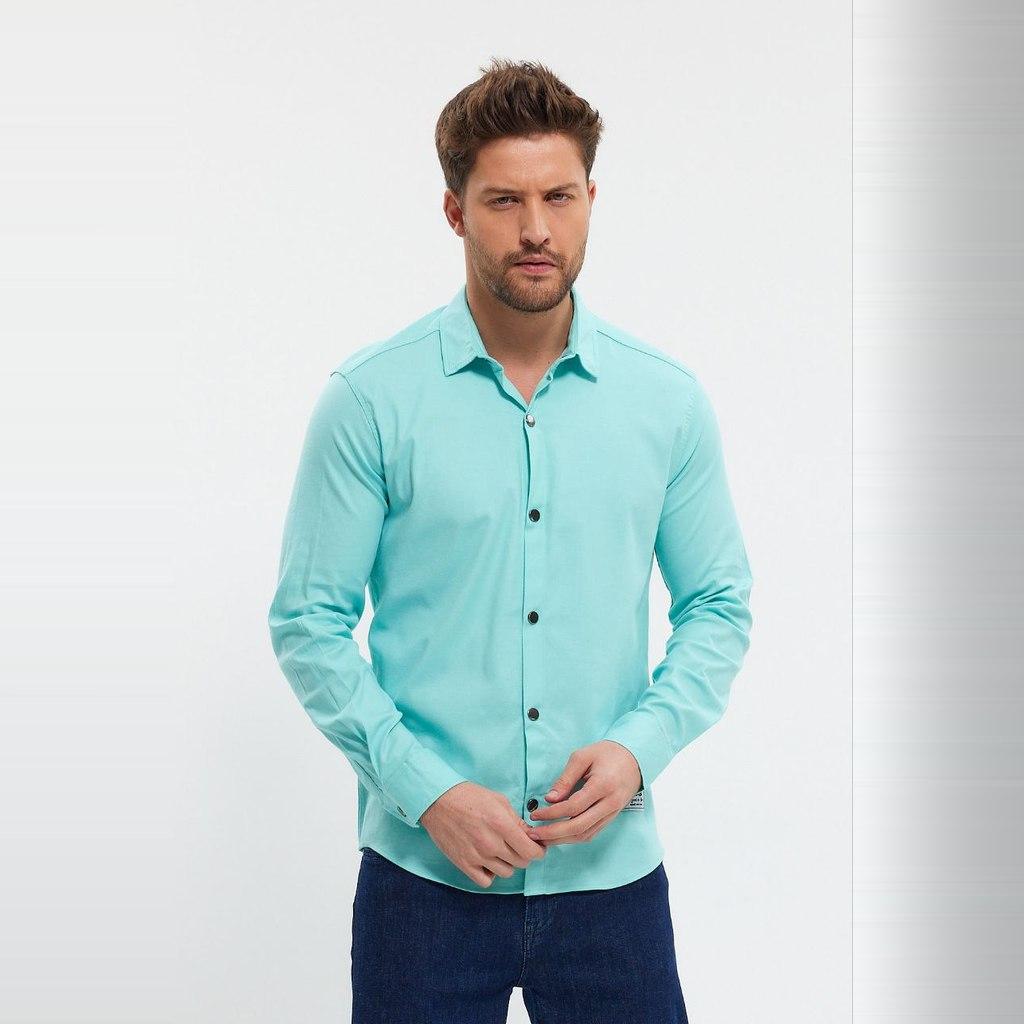 DeepSEA Slim Fit Long Sleeve Buttoned Cotton Shirt 2403012