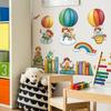 Cartoon Knowledge Paradise and Hot Air Balloon Rainbow Study Home Decoration and Beautification Wall Stickers