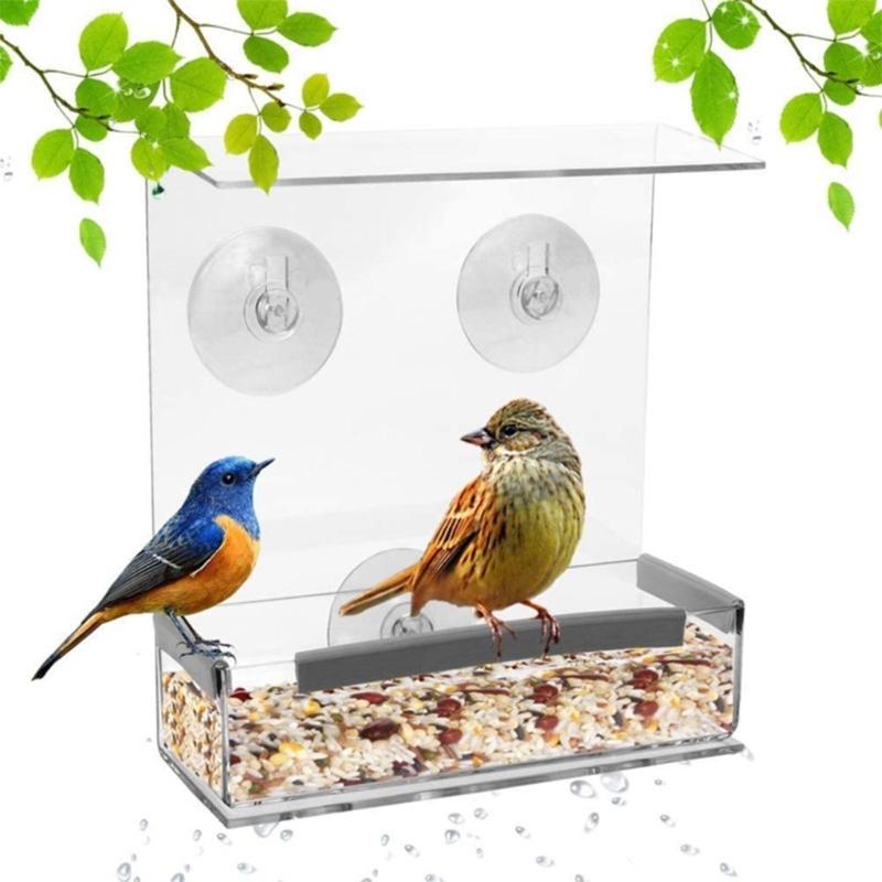 Acrylic Pet Birds Food Feeder Seed Tray for Lovebirds Finches Canary Hamsters Poultry Feeder Seed Feeding Containers