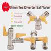 4-Point Female To Male Thread Diverter: Dual Outlet Gas Angle Ball Valve Faucet