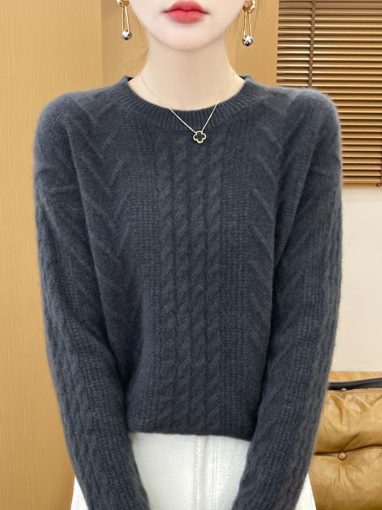 Women's Cashmere Sweater Qinghe Cashmere 30% Cashmere 70% Wool Autumn and Winter Cashmere Pullover Soft and Warm