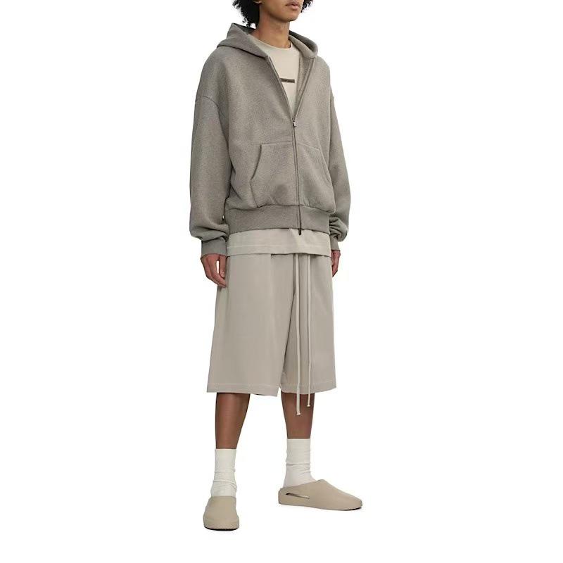 Ningbo Essentials Double-Line Zip Cardigan: Unisex Autumn/Winter Fleece Hoodie