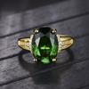 Sace Gems Klassischer Luxus Der ovale grüne Zirkon Ring Damen Schmuck Hochzeitsversprechen Party Geschenk