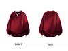 Men's Loose Casual Red Knit Henley Sweater - Autumn/Winter Trend