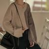 European Chic V-Neck Color Block Pure Wool Women's Sweater, Autumn Winter Loose Knit Pullover.