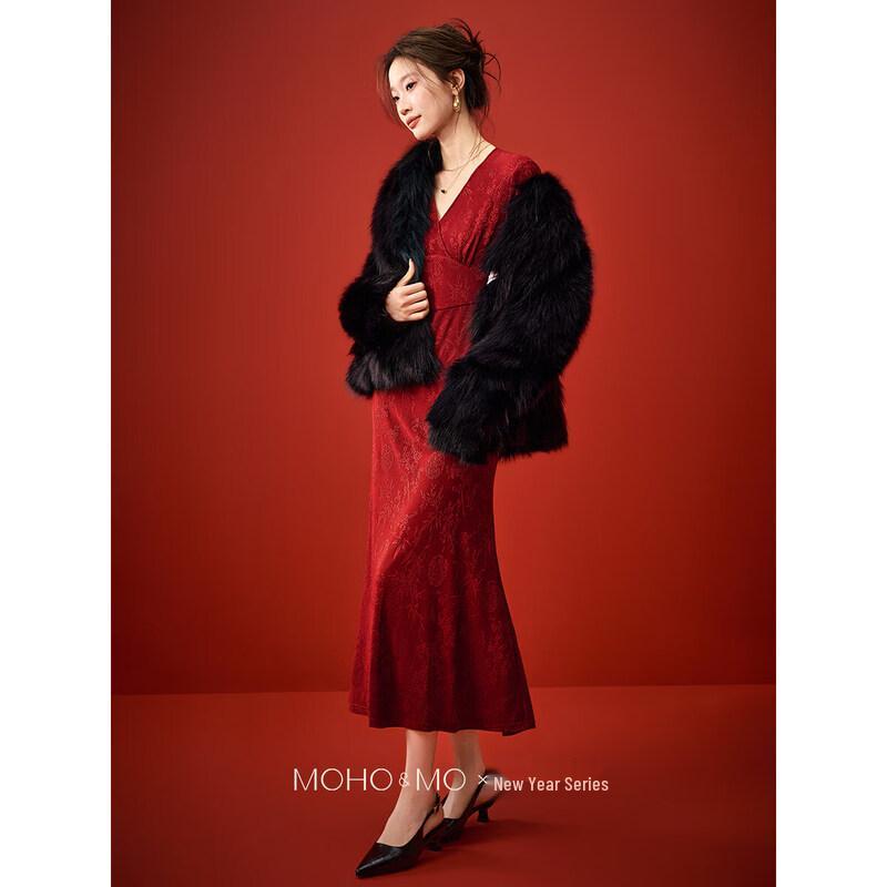 

Elegant New Chinese Style V-Neck A-Line Dress M