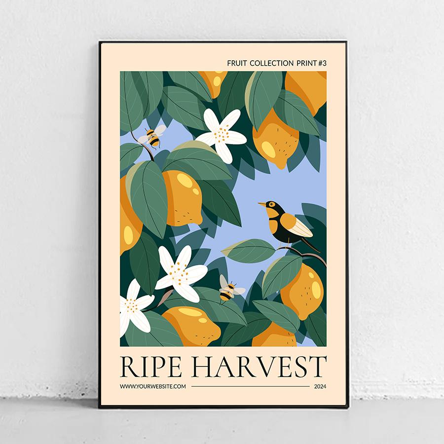Fruit Market Strawberry Lemon Orange Banana Cherry Wall Art Nordic Posters Pictures For Living Room Decor Canvas Prints Painting