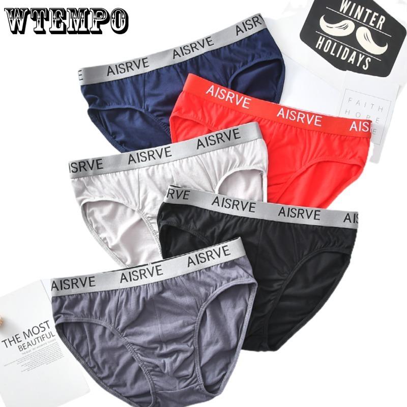 Men's Cotton Triangle Underwear Plus Size Triangle Underwear Breathable Mid Waist Underwear