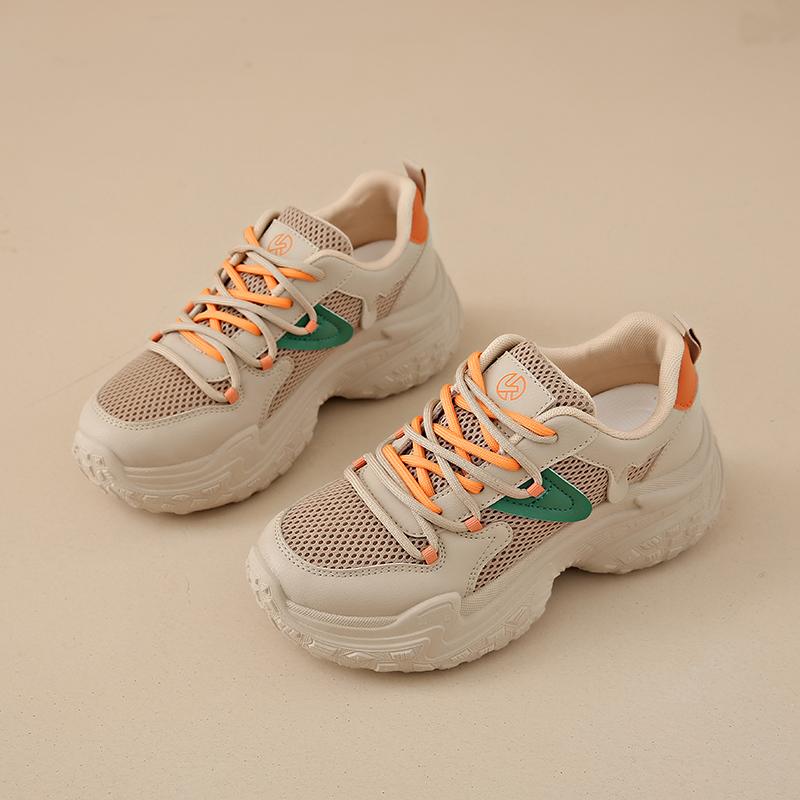 Fashion CRLAYDK Chunky Sneakers for Women Platform Tennis Fashion Mesh Dad Shoes Breathable Casual Wedge Lace Up Walking Trainers