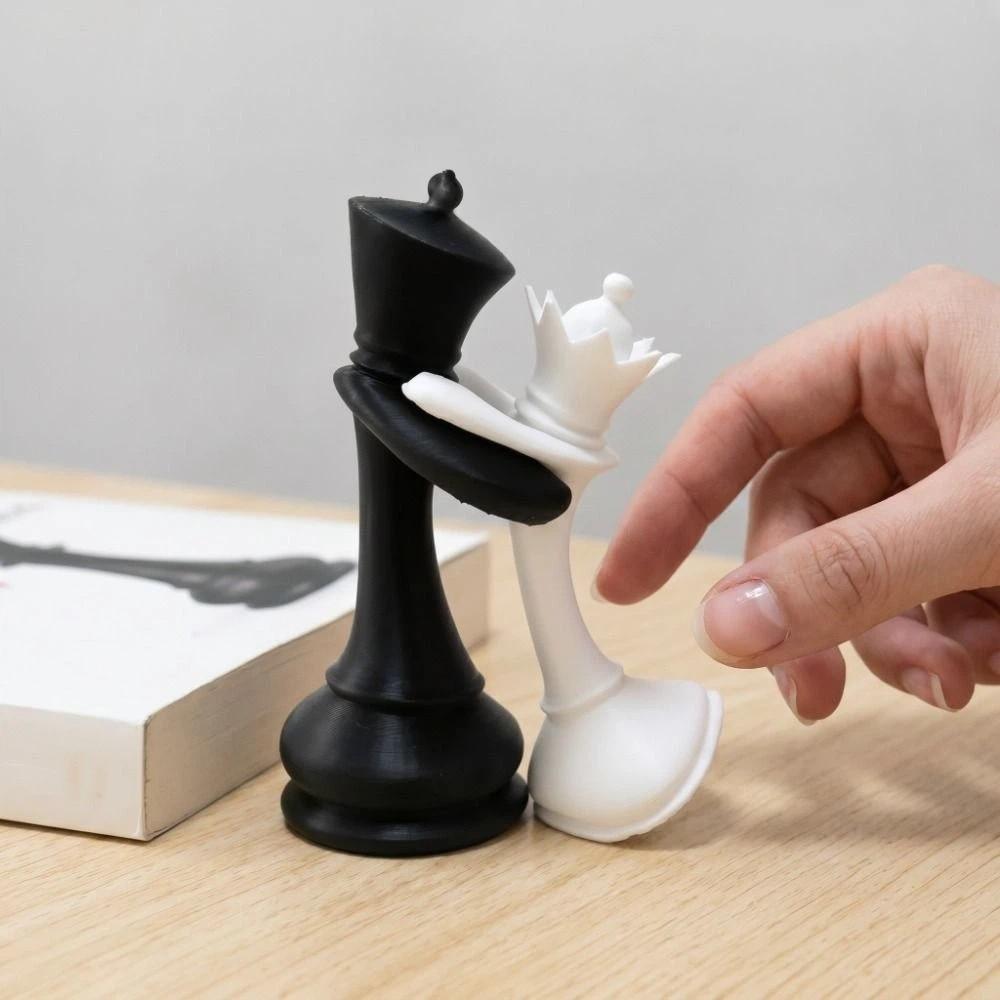 3D Printed Chess Statue Home Decoration Desktop Ornaments King And Queen Statue Gift