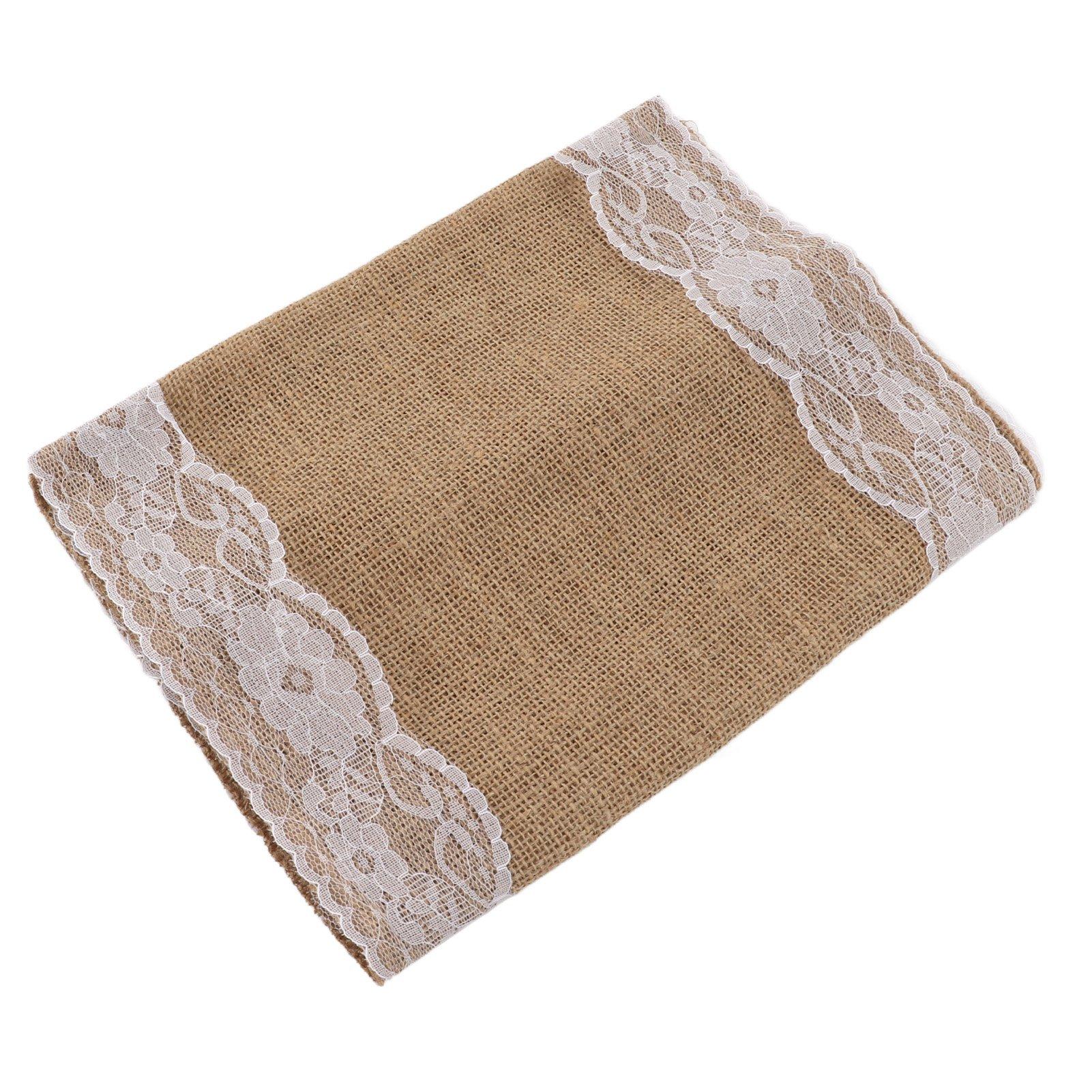 

Лента из мешковины кружевной дизайн 30x180 см11,8x70,9 дюймов DIY резки мягкий натуральный деревенский декоративный рождественский