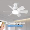 Bedroom Restaurant Kitchen E27 Screw LED Bulb Fan Light Remote Control Acrylic Ceiling Fan Light for Balcony Bathroom