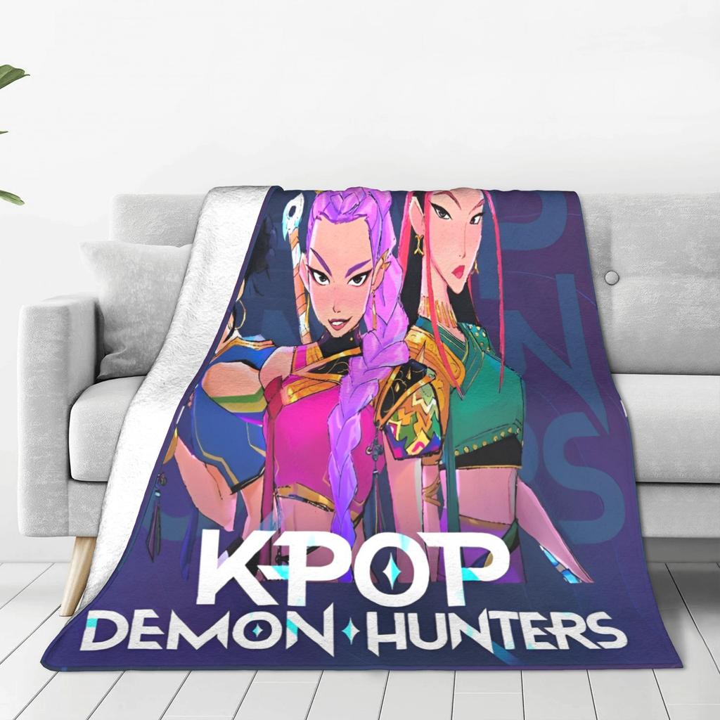 KPop Demon Hunters Anime Blankets Quality Soft Warm  Throw Blanket Autumn Kids Home Decor Graphic Bedspread