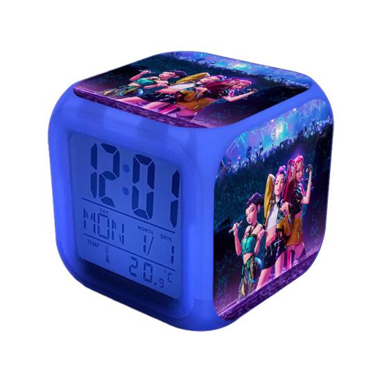 Small Digital Alarm Clock with LED Display for Bedrooms Bedside Battery Operated Electric Clock with Large Number Display Anime Therm Desk Decor for