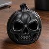 Hollowed Resin Figurine 3D Printed Pumpkin Skull Figurine, Blank DIY Paint Halloween Unique Lighting Props Statue, Desktop Ornament for Party