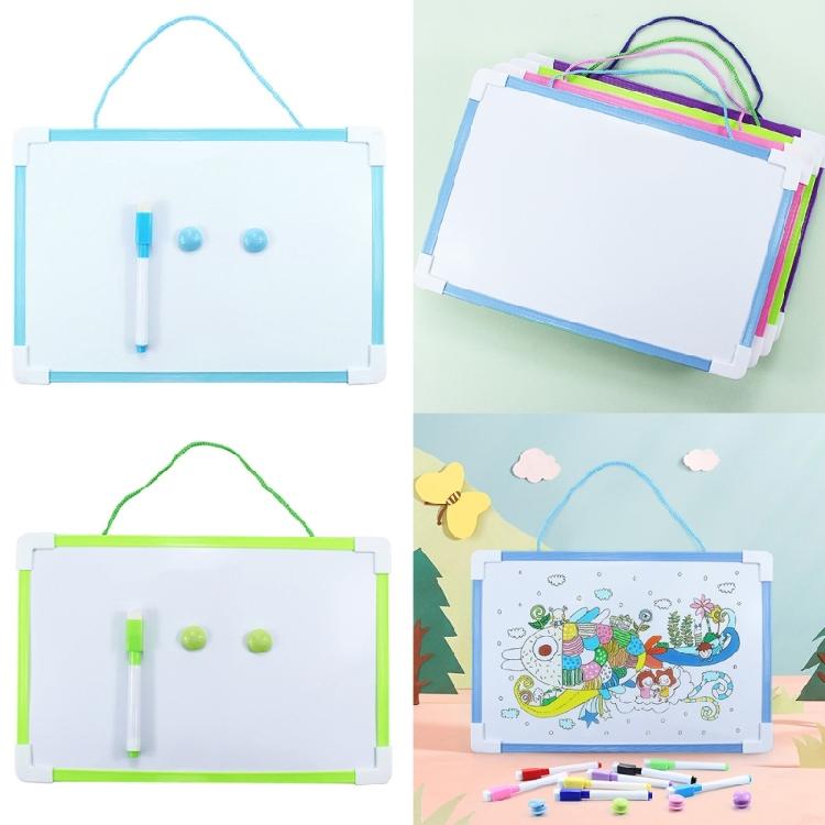 Magnetisches zweiseitiges Whiteboard Hängendes Memo Board, Abwischbares Kinder Zeichenbrett Set mit Stiften und Magneten,