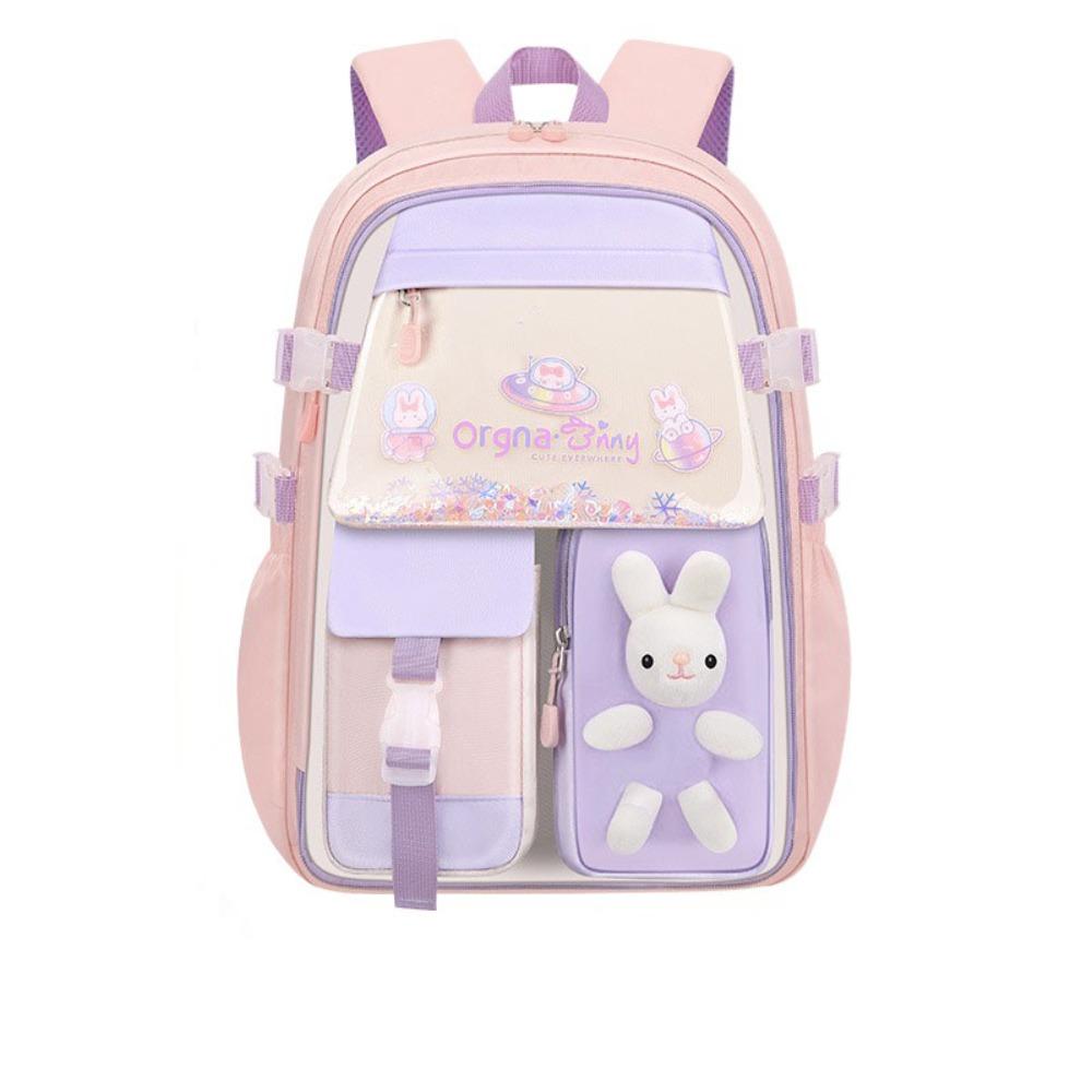 Side-Open Rabbit Children Backpack Oxford Student School Bag Simple Shoulders Bag  Primary School