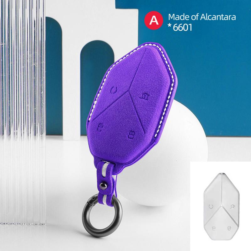For BYD DMI Formula leopard 5 Car Key Case Alcantara Suede Keychain Cover Shell Protector Auto Interior Accessories 2025 2025