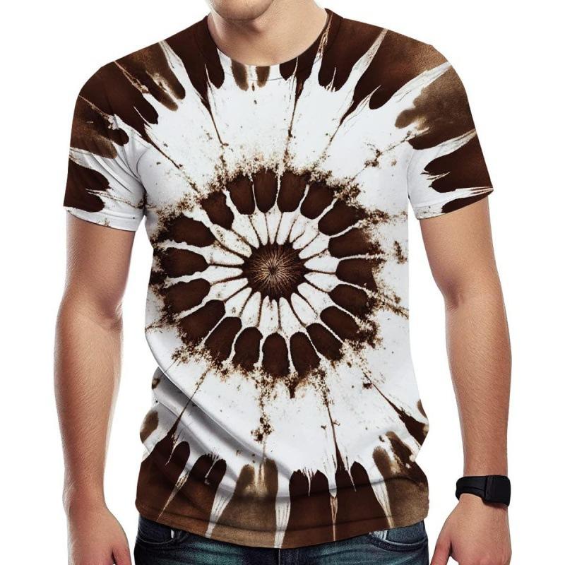 

Популярная футболка с 3D-цифровой печатью, имитация тай-дай, нейтральный камуфляж, мужская повседневная рубашка с круглым вырезом и короткими рукавами 6XL