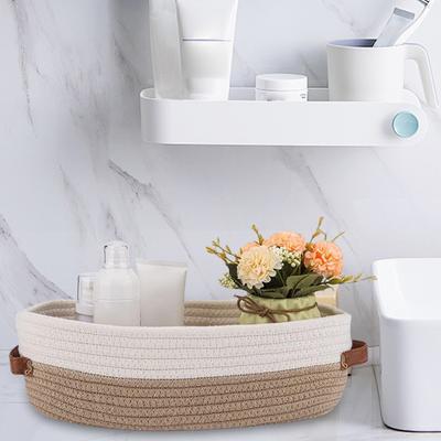 Cotton Rope Woven Basket Toilet Paper Basket Bohemian Storage Baskets for Countertop Organizing