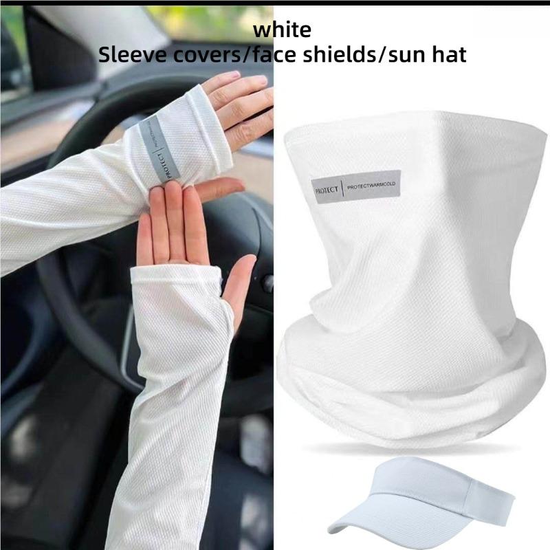 1 Set Protective Cover,Scarf Sleeve,Ice Silk Sunscreen Hanging Ear Neck Cover,Men's Summer Anti Sun Protection,Lightweight Full