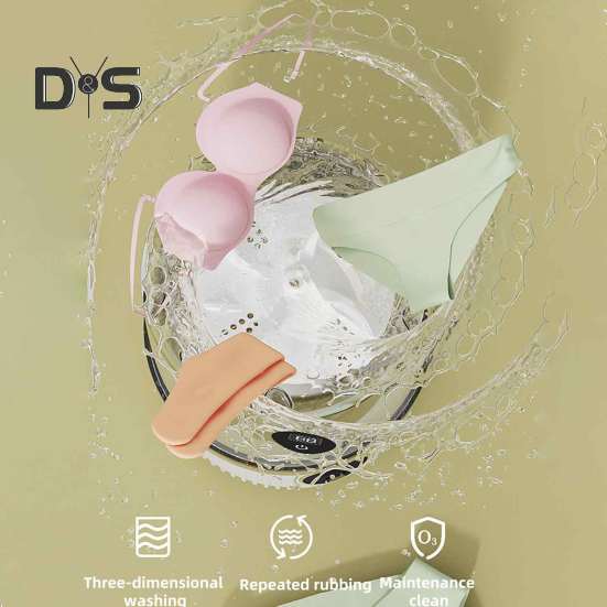 Mini Washing Machine Portable Underwear Washer Digital Display Large Capacity Rechargeable Compact Cordless Socks Laundry Machine