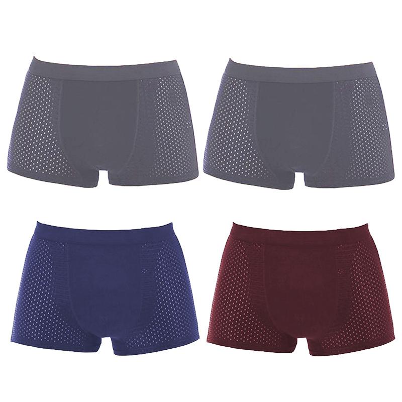 4 Pack Men's Panties Men Underwear Boxer Shorts Summer Ice Silk Mesh Breathable High Quality Hole Shorts Male Sexy Underpant