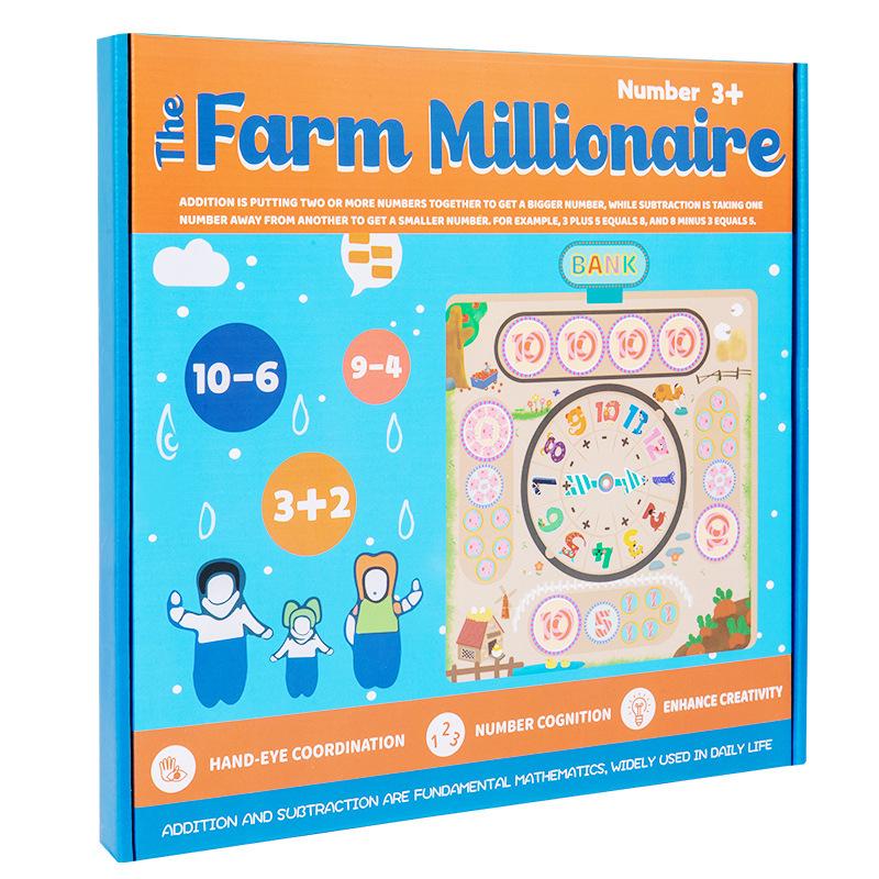Farm Tycoon Children's Educational Wooden Clock: Enlightenment & Parent-Child Interaction Toy