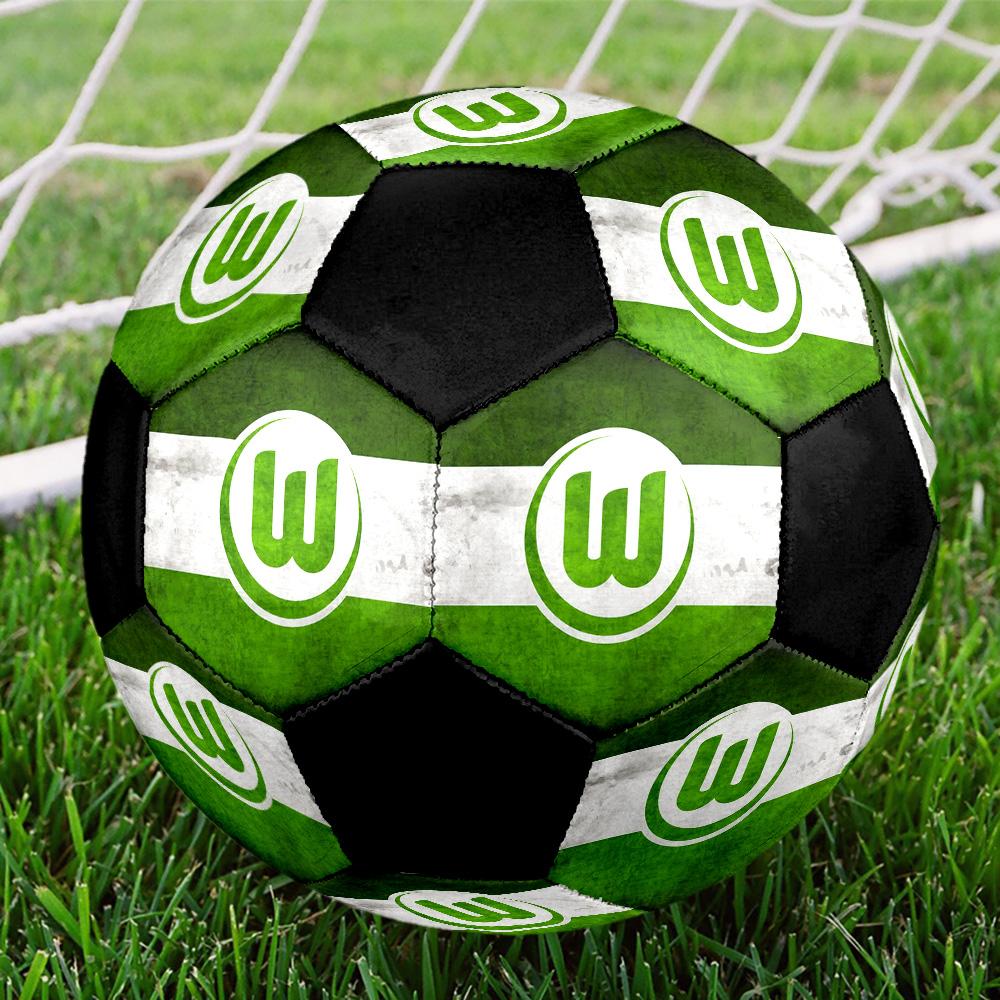 VfL Wolfsburg Soccer Ball Colorful All Ages Machine Stitched PVC Competition Ready Durable High-Bounce.SIZE5