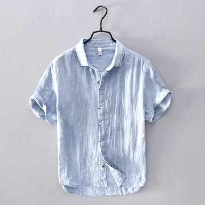 Sommer Baumwolle Tees Männer Chinesischen Stil Retro Kleidung Einfarbig Stehkragen V-ausschnitt Kurze Ärmel Tops & T-shirts Casual Atmungsaktive t-shirt