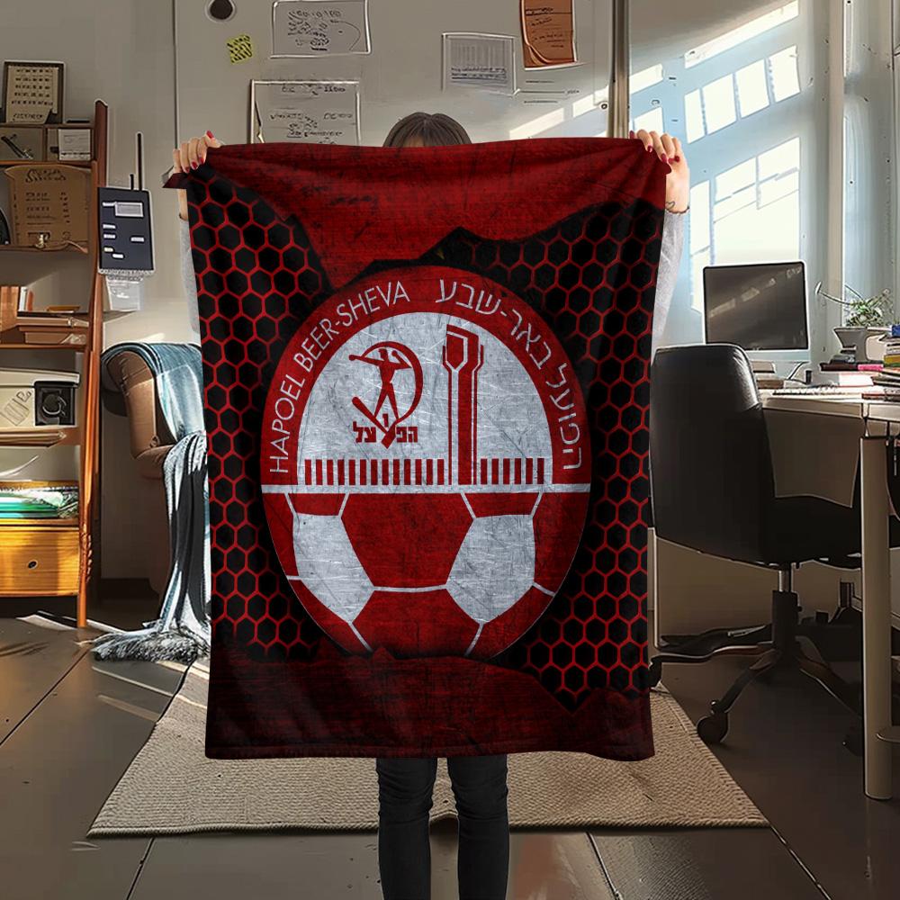 Bnei Brak Workers Voetbalclub Print Flanellen Deken, Hoge kwaliteit Comfortabel voor Alle Seizoenen, Woondecoratie, Warmte en Comfort