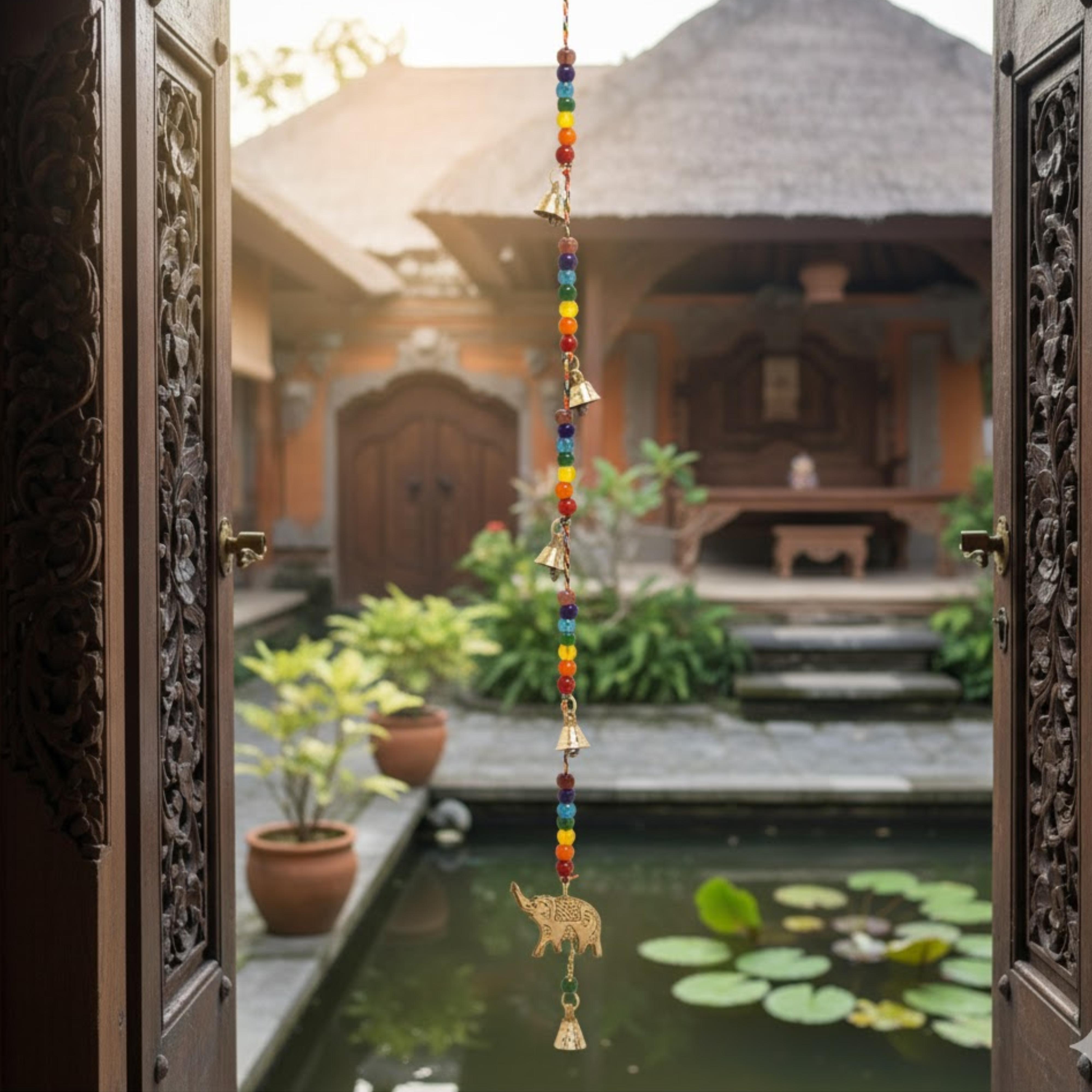 Shamtam Wind Chime Brass Elephant Chakra Beads