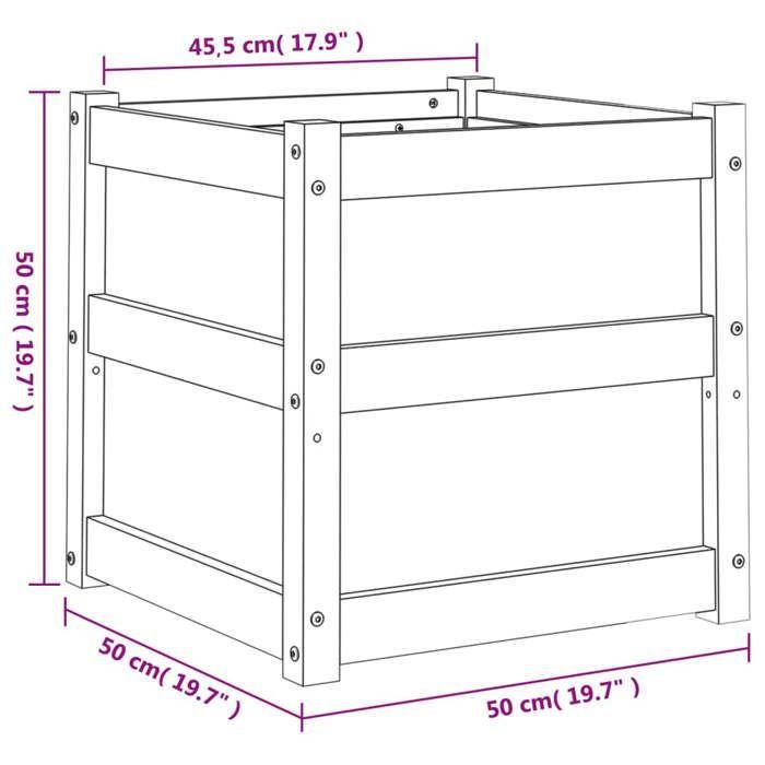 VidaXL Jardinières 2 pcs blanc bois de pin massif 837417
