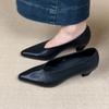 New Minimalist Casual Retro Pointed V-mouth High Heels New Light Mouth Thick Heel Commuting Fashion Small Single Shoes Women