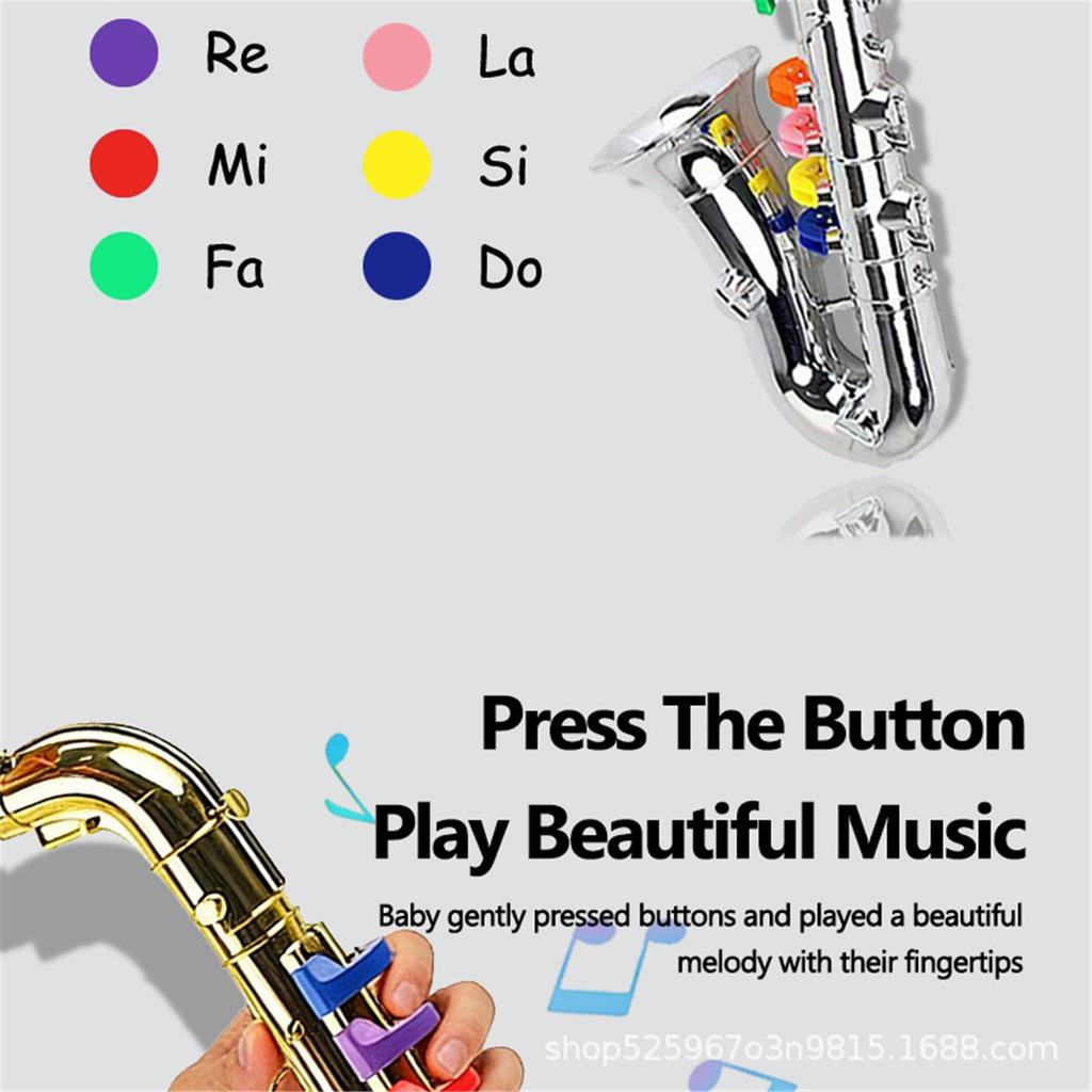 Simulation Musical Saxophone Toy for Kids French Horn Trumpet Flute Horn Stage Performance Prop Musical Instrument Model