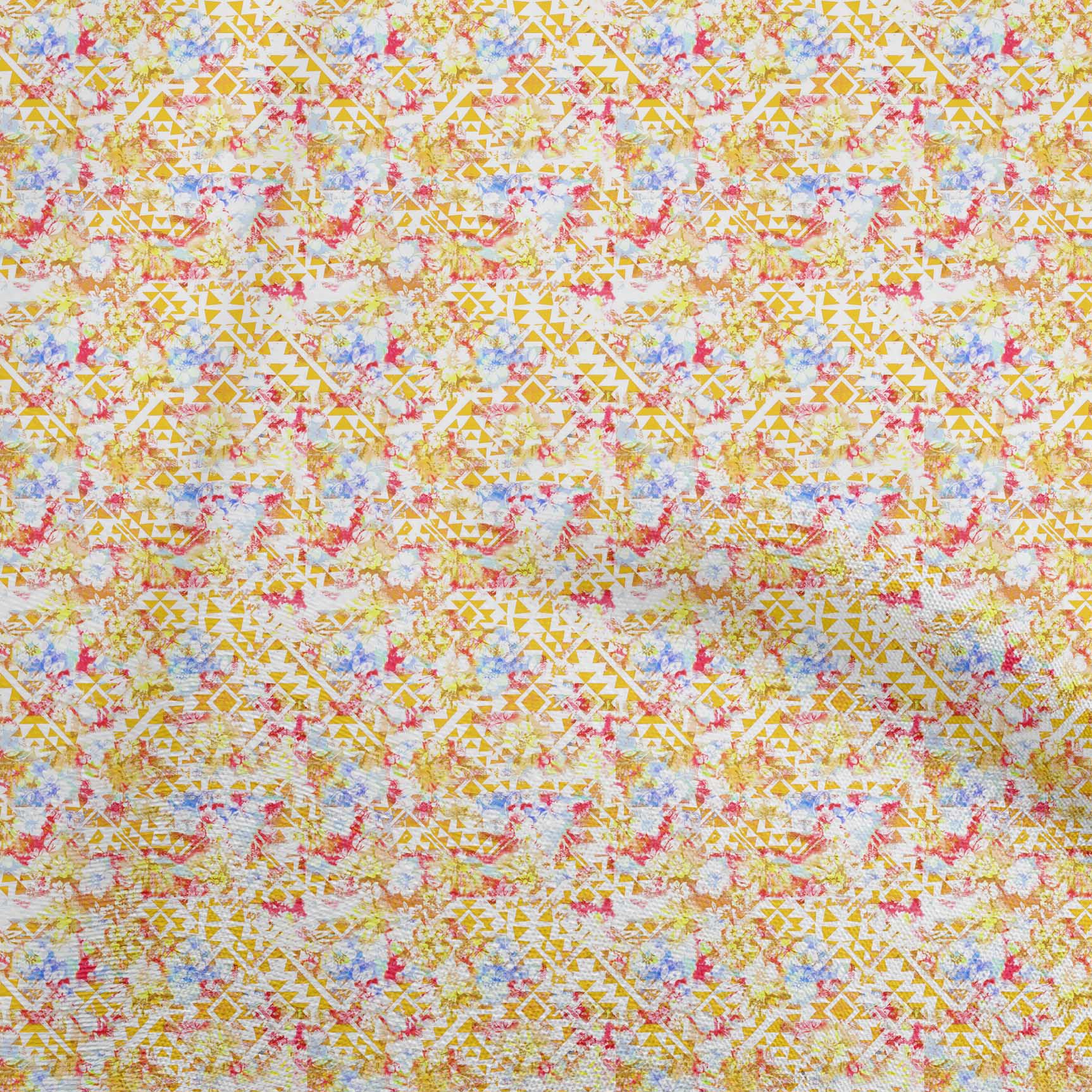 

oneOone Georgette Viscose Black Fabric Tribal Dress Material Fabric Print Fabric By The Yard 42 Inch 42 Inch Wide - Viscose Chiffon жовтий