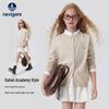 Navigare Girls' Elegant Wool Blend Round Neck Cardigan