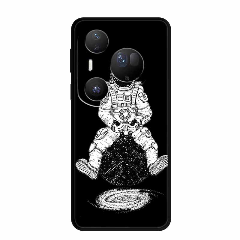 For Huawei Pura 80 Ultra 5G Case Coque Cartoon Cat Painted Black Silicone Soft Back Cover For Huawei Pura 80 Ultra Cases Shells